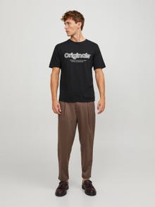 Jack & Jones Logo Kruhový výstřih Tričko -Black - 12246338