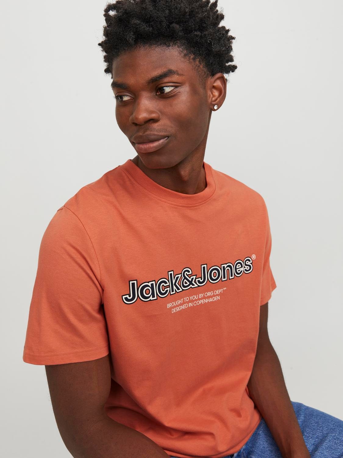 Jack & Jones Logo Crew neck T-shirt -Ginger - 12246338