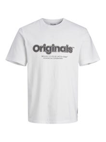 Jack & Jones Logo Ronde hals T-shirt -Bright White - 12246338