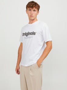 Jack & Jones T-shirt Logo Decote Redondo -Bright White - 12246338