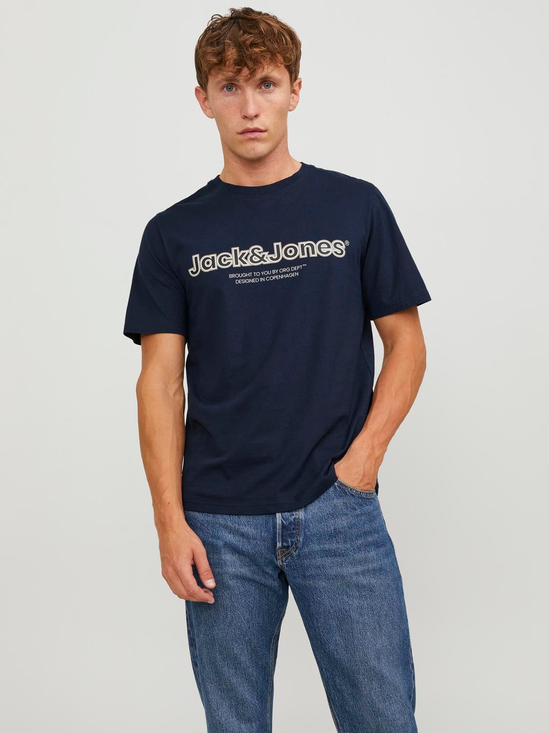 T-shirt Logo Col Rond - Jack & Jones - Modalova