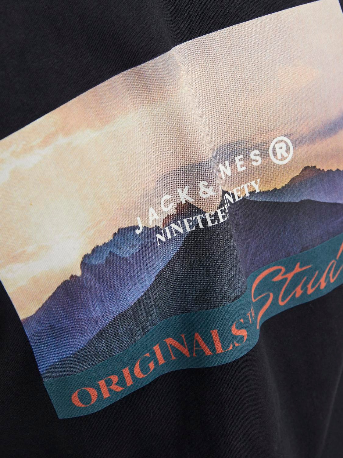 Jack & Jones Fototryck Rundringning T-shirt -Black - 12246446