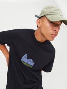 Jack & Jones Trükitud Ümmargune kaelus T-särk -Black - 12246451