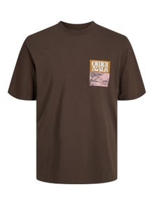Jack & Jones Painettu Pyöreä pääntie T-paita -Chocolate Brown - 12246451