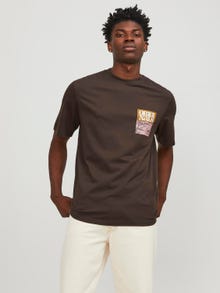 Jack & Jones Painettu Pyöreä pääntie T-paita -Chocolate Brown - 12246451