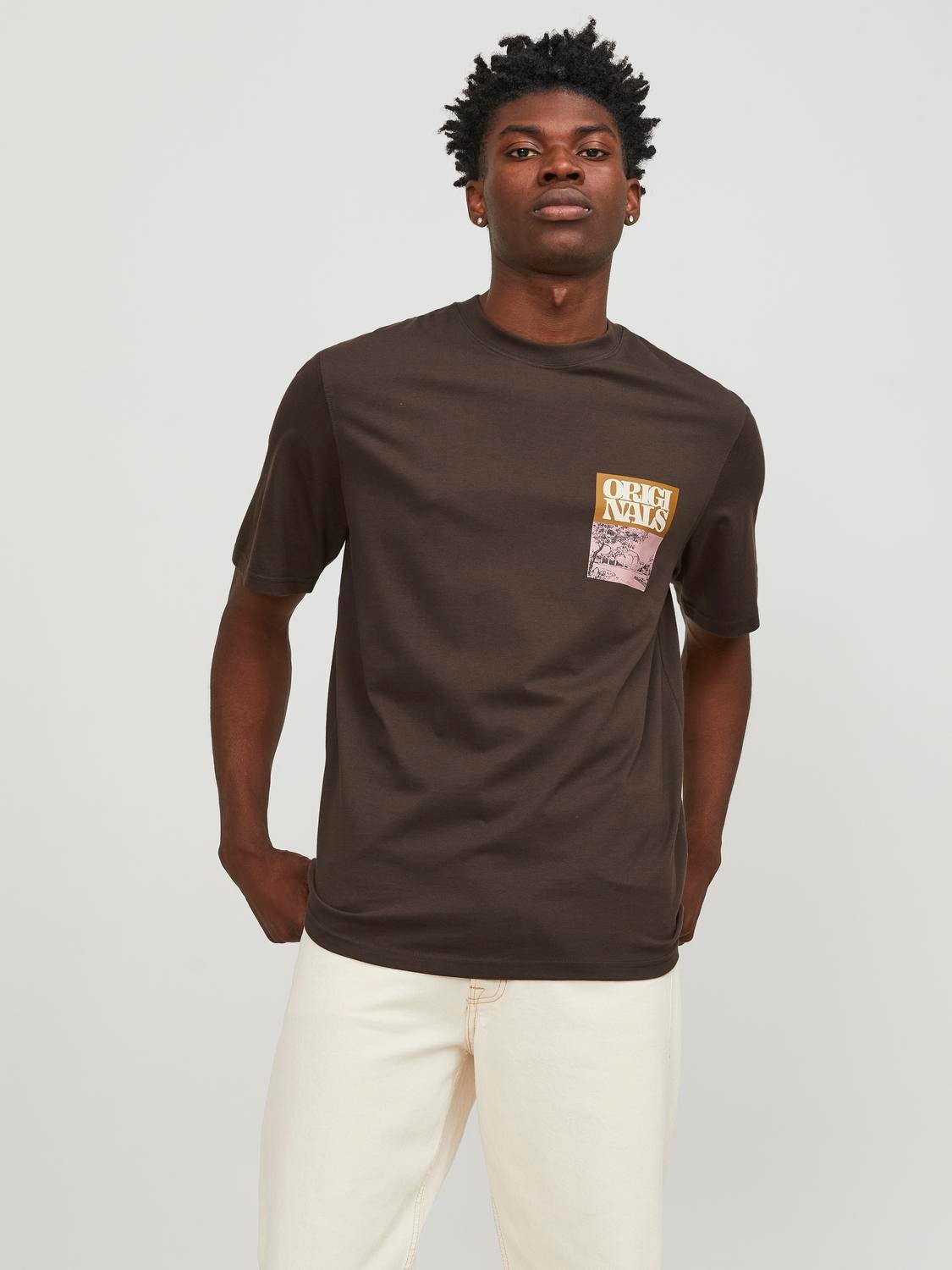 T-shirt Imprimé Col Rond - Jack & Jones - Modalova