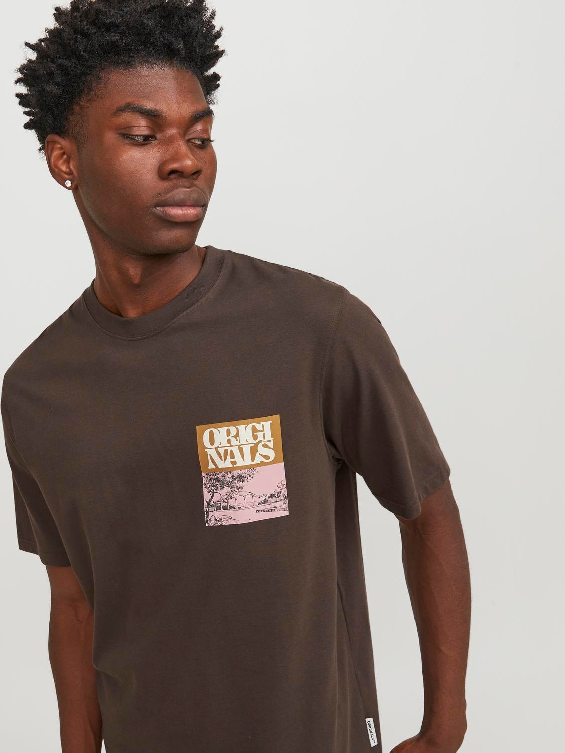 Jack & Jones Nadruk Okrągły dekolt T-shirt -Chocolate Brown - 12246451