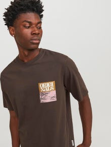 Jack & Jones T-shirt Stampato Girocollo -Chocolate Brown - 12246451