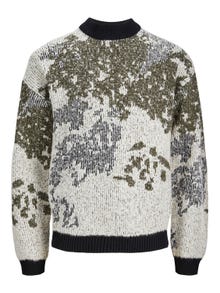 Jack & Jones Enfärgat Crewneck Stickad tröja -Moonbeam - 12246483