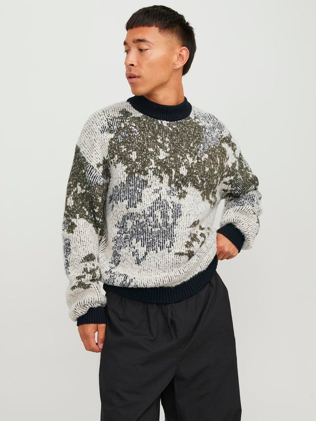 Jack & Jones Enfärgat Crewneck Stickad tröja - 12246483