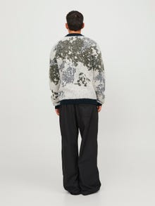 Jack & Jones Enfärgat Crewneck Stickad tröja -Moonbeam - 12246483