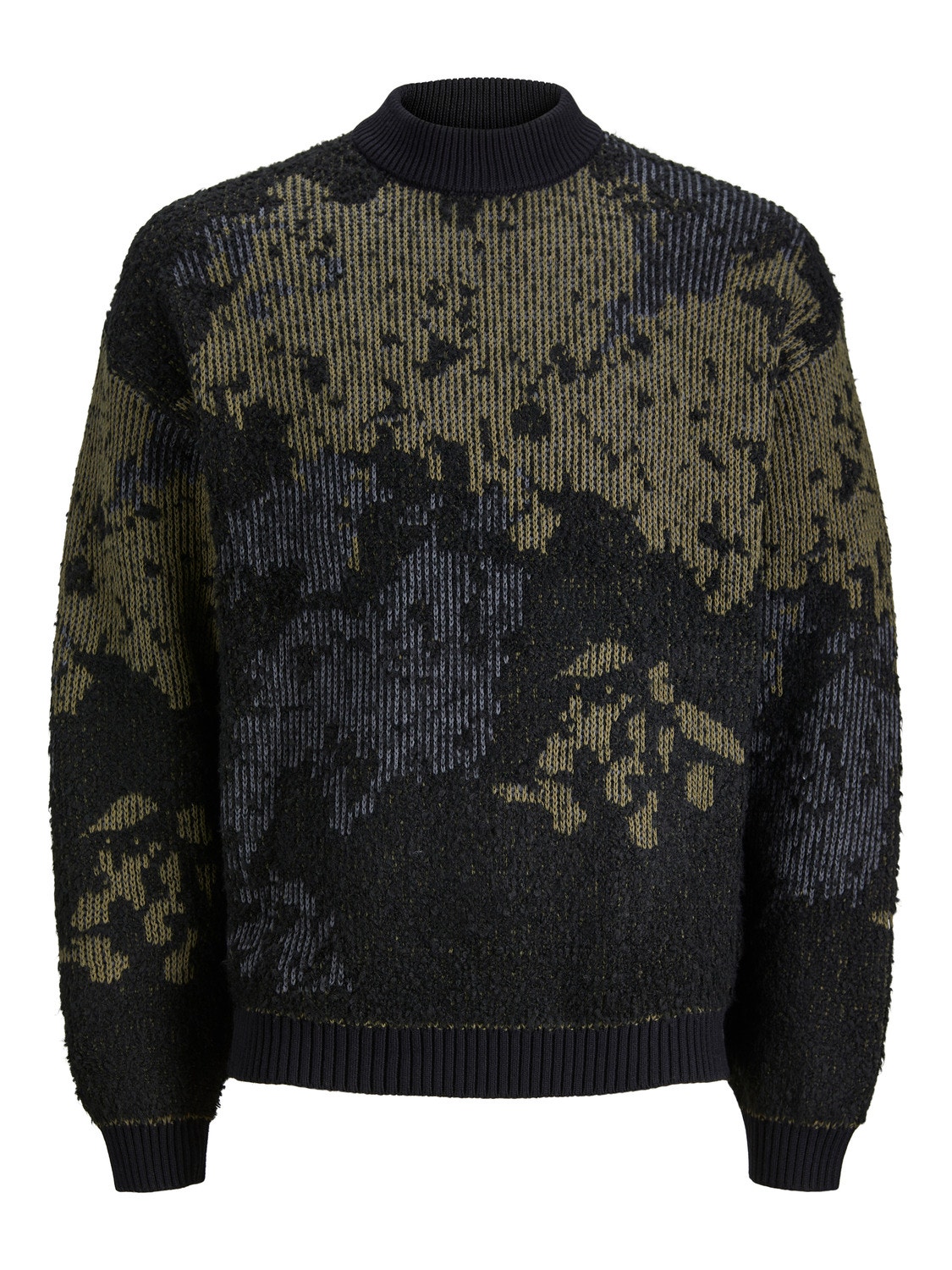 Jack & Jones Enfärgat Crewneck Stickad tröja -Black - 12246483