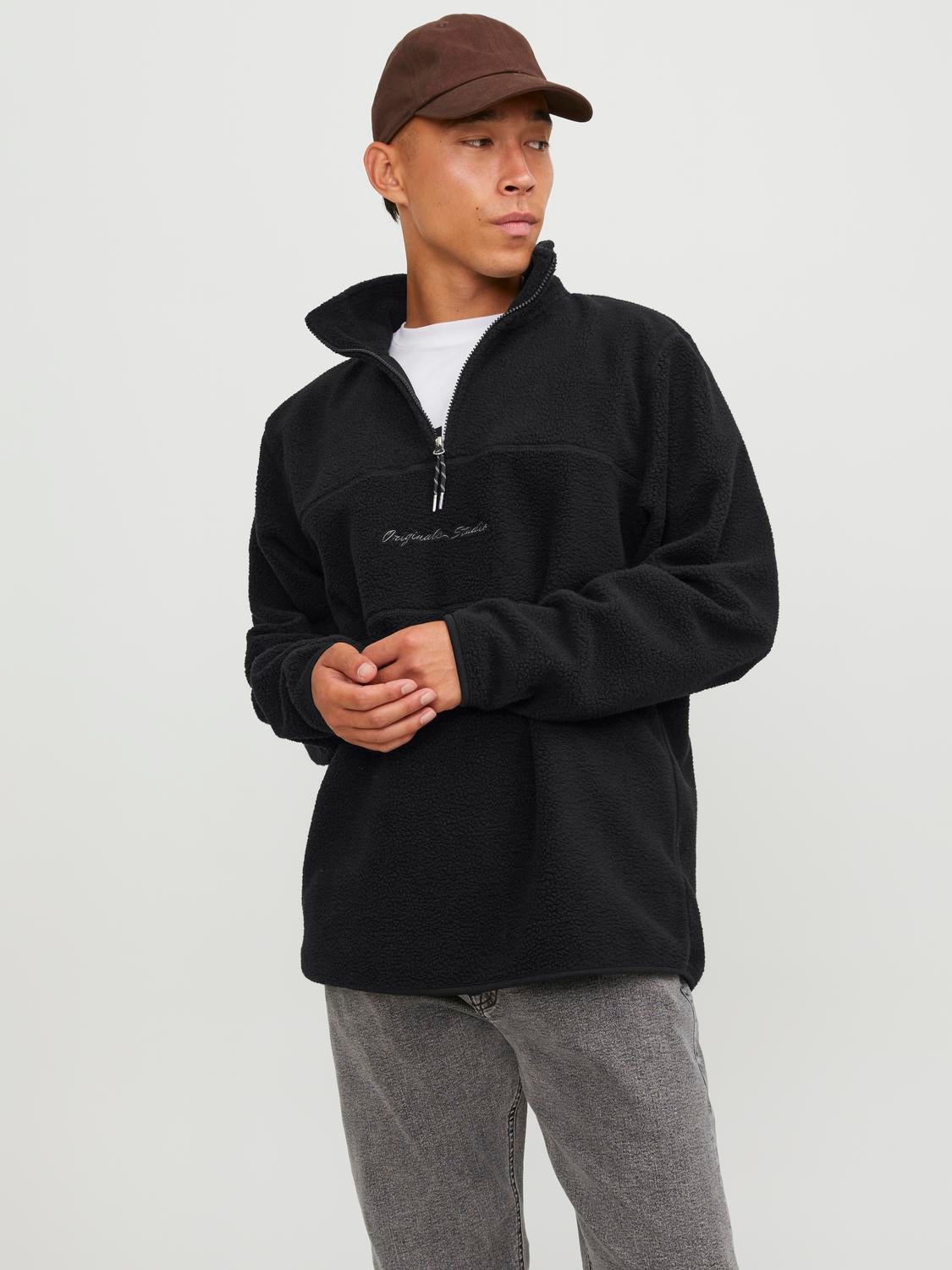 Jack & Jones Félcipzáras pulóver -Black - 12246517