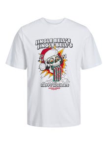 Jack & Jones X-mas Rundhals T-shirt -Bright White - 12246599