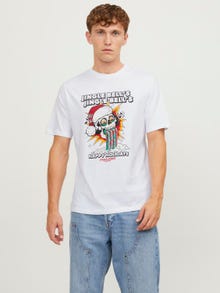 Jack & Jones T-shirt X-mas Col rond -Bright White - 12246599