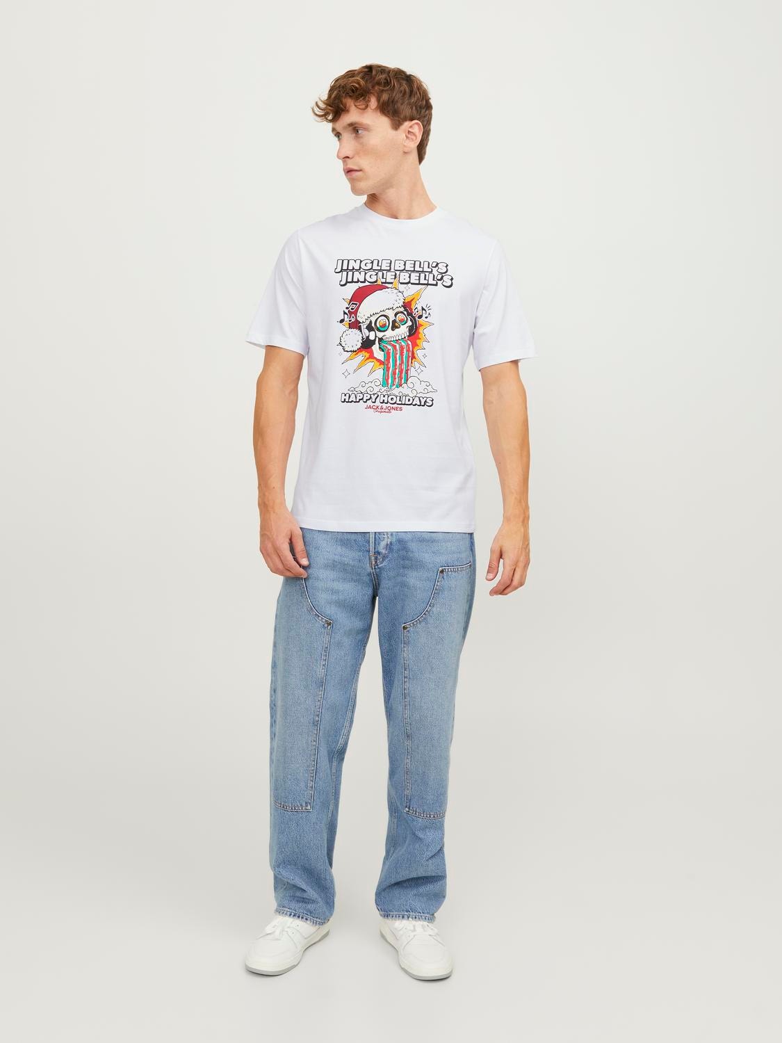 Jack & Jones X-mas Crew neck T-shirt -Bright White - 12246599