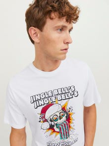 Jack & Jones X-mas Rundhals T-shirt -Bright White - 12246599