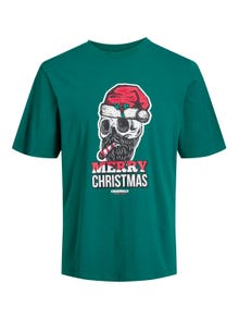 Jack & Jones T-shirt X-mas Decote Redondo -Alpine Green - 12246599