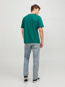 Jack & Jones X-mas Okrągły dekolt T-shirt -Alpine Green - 12246599