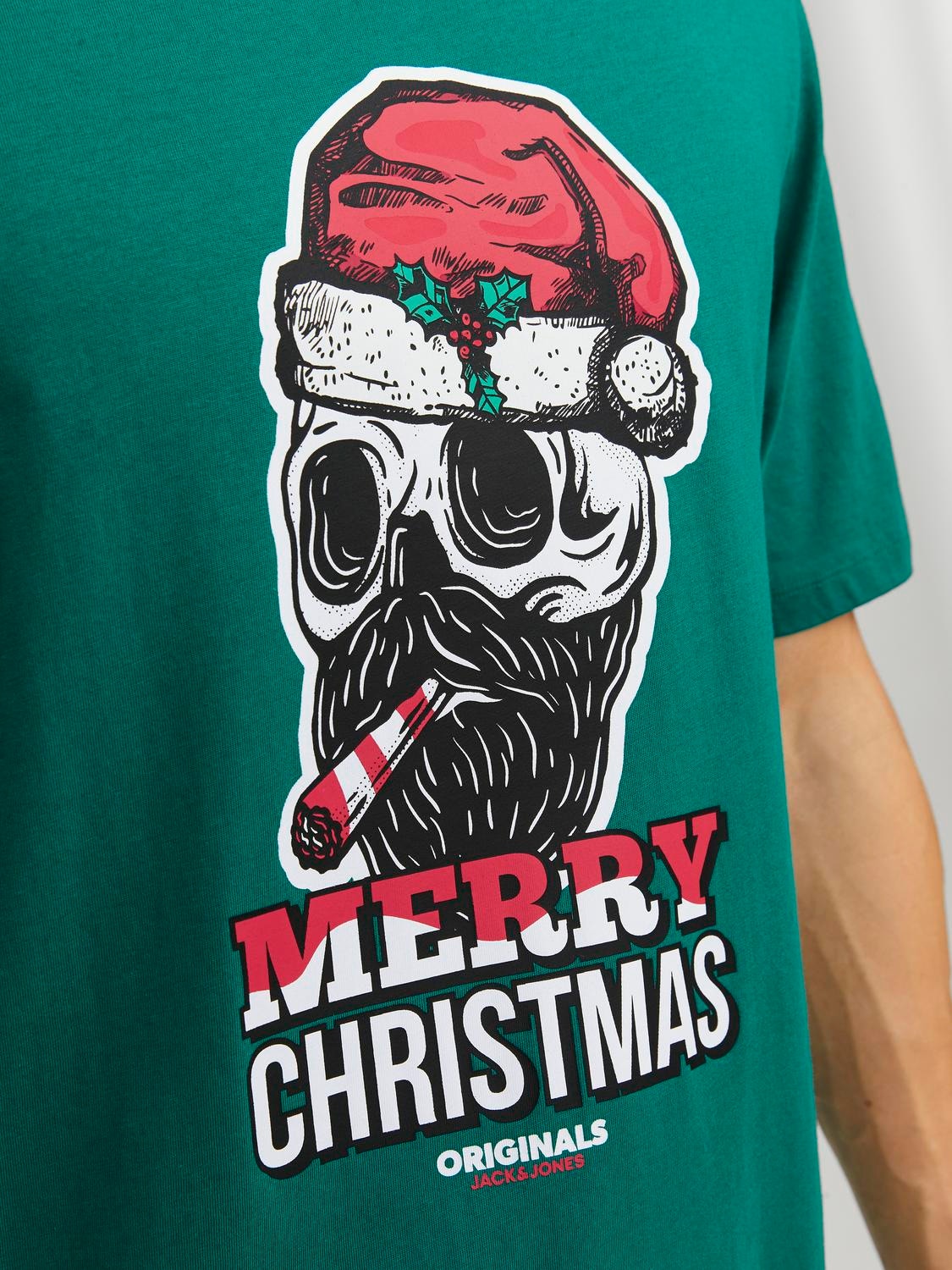 Jack & Jones Camiseta X-mas Cuello redondo -Alpine Green - 12246599