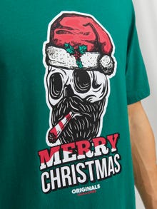 Jack & Jones X-mas Kruhový výstřih Tričko -Alpine Green - 12246599