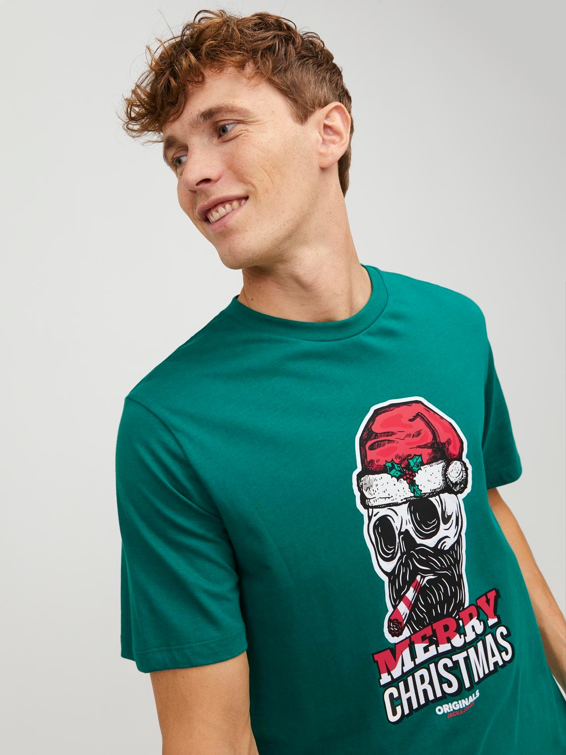 Jack & Jones X-mas Crew neck T-shirt -Alpine Green - 12246599