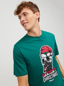Jack & Jones X-mas Rundringning T-shirt -Alpine Green - 12246599