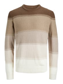 Jack & Jones Csíkos Személyzeti nyakú pulóver -Marshmallow - 12246600