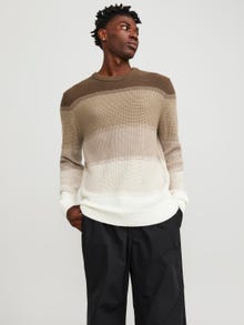 Jack & Jones Csíkos Személyzeti nyakú pulóver -Marshmallow - 12246600