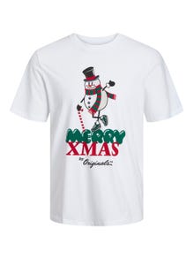 Jack & Jones X-mas Apskritas kaklas Marškinėliai -Bright White - 12246603