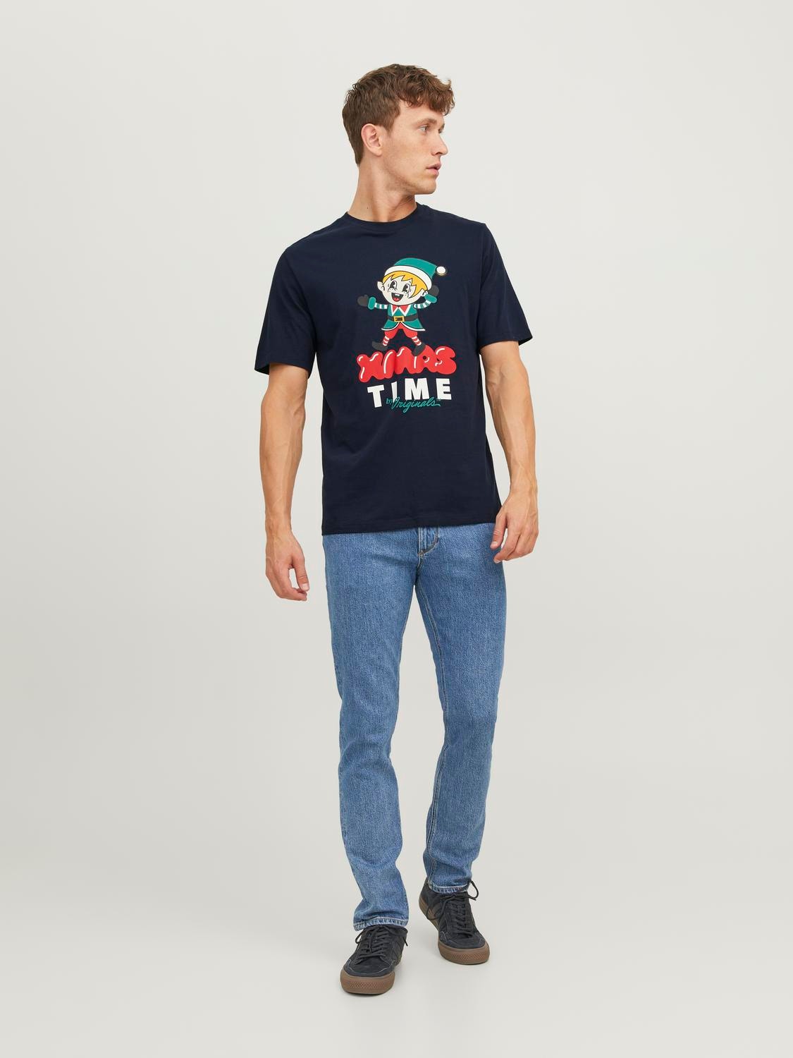 Jack & Jones T-shirt X-mas Decote Redondo -Sky Captain - 12246603