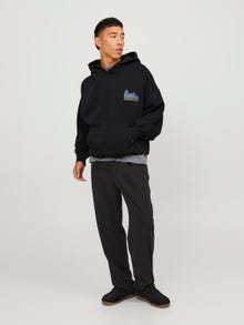 Jack & Jones Nyomott mintás Kapucnis felső -Black - 12246622