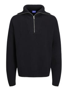 Jack & Jones Sima Fél cipzáros pulóver -Black - 12246646