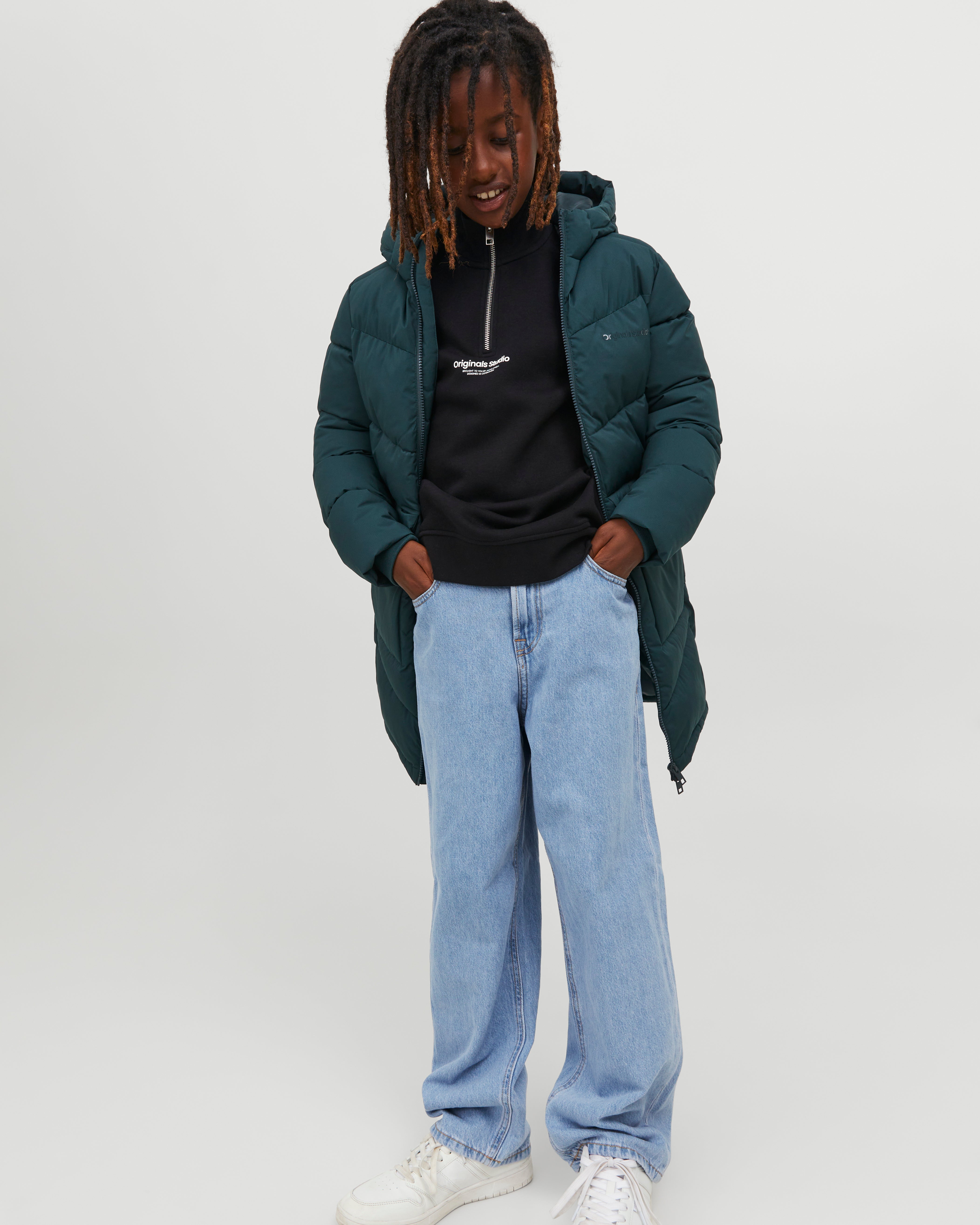 Jack & Jones JJIALEX JJIORIGINAL MF 710 Baggy fit jeans For boys -Blue Denim - 12246652