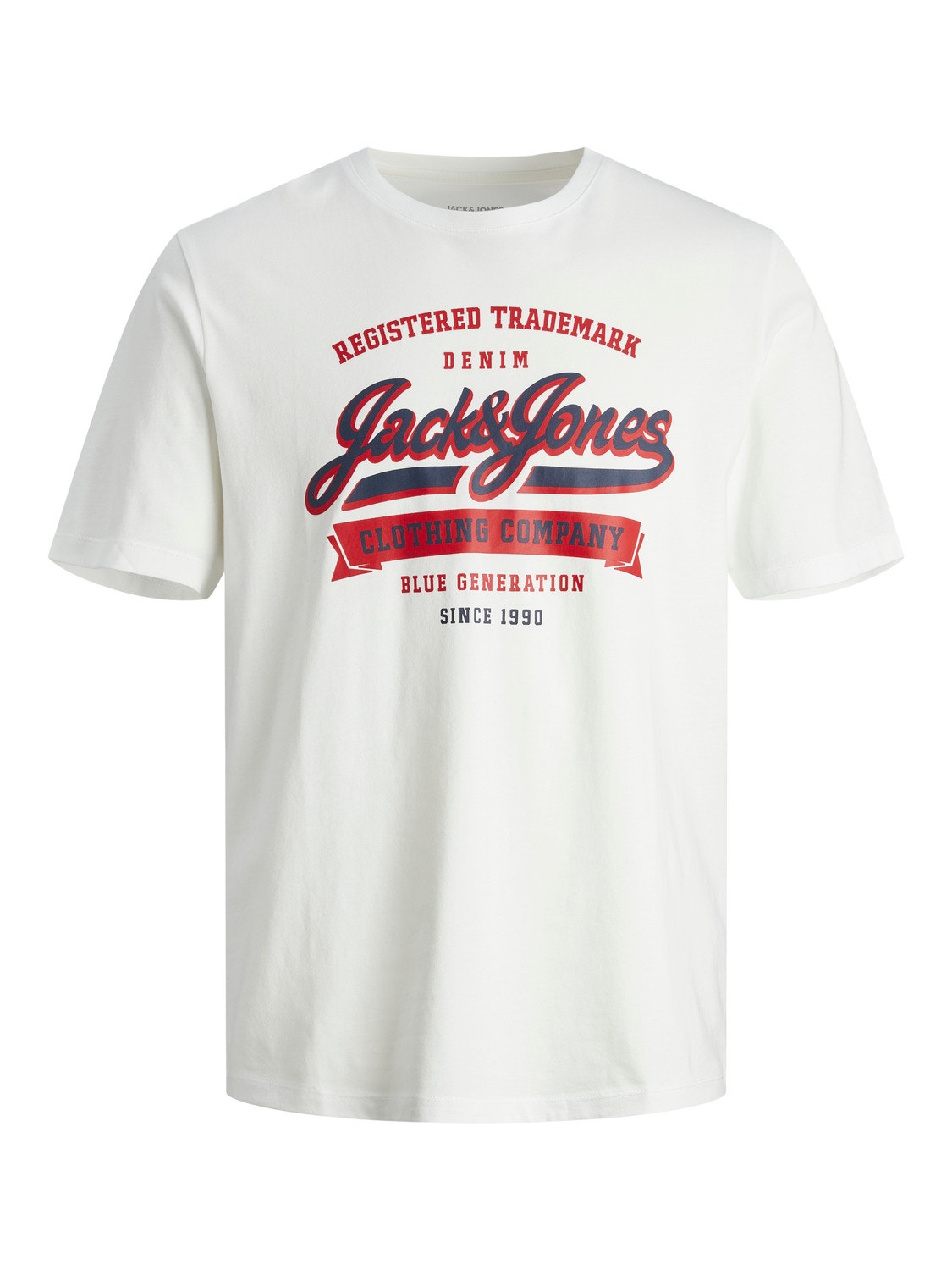 Jack & Jones Logo Ronde hals T-shirt -Cloud Dancer - 12246690