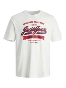 Jack & Jones Z logo Okrągły dekolt T-shirt -Cloud Dancer - 12246690