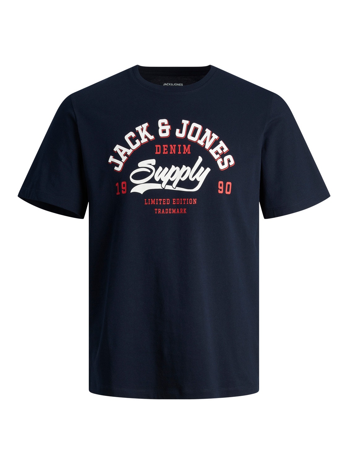 Jack & Jones Logo O-hals T-skjorte -Navy Blazer - 12246690