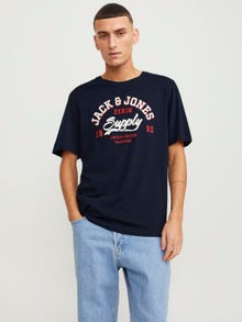 Jack & Jones Logo Crew neck T-shirt -Navy Blazer - 12246690