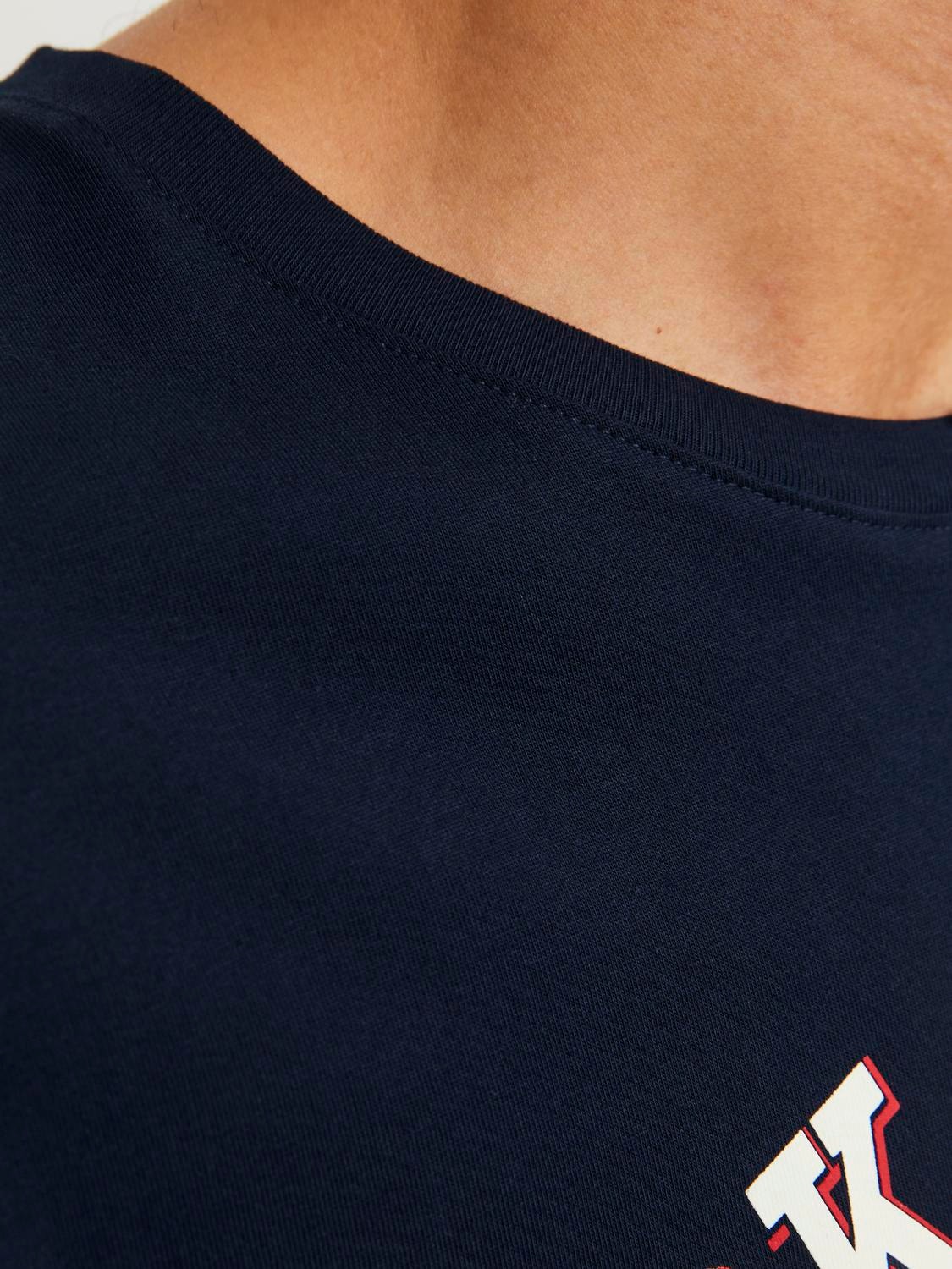 Jack & Jones Logo Rundhals T-shirt -Navy Blazer - 12246690