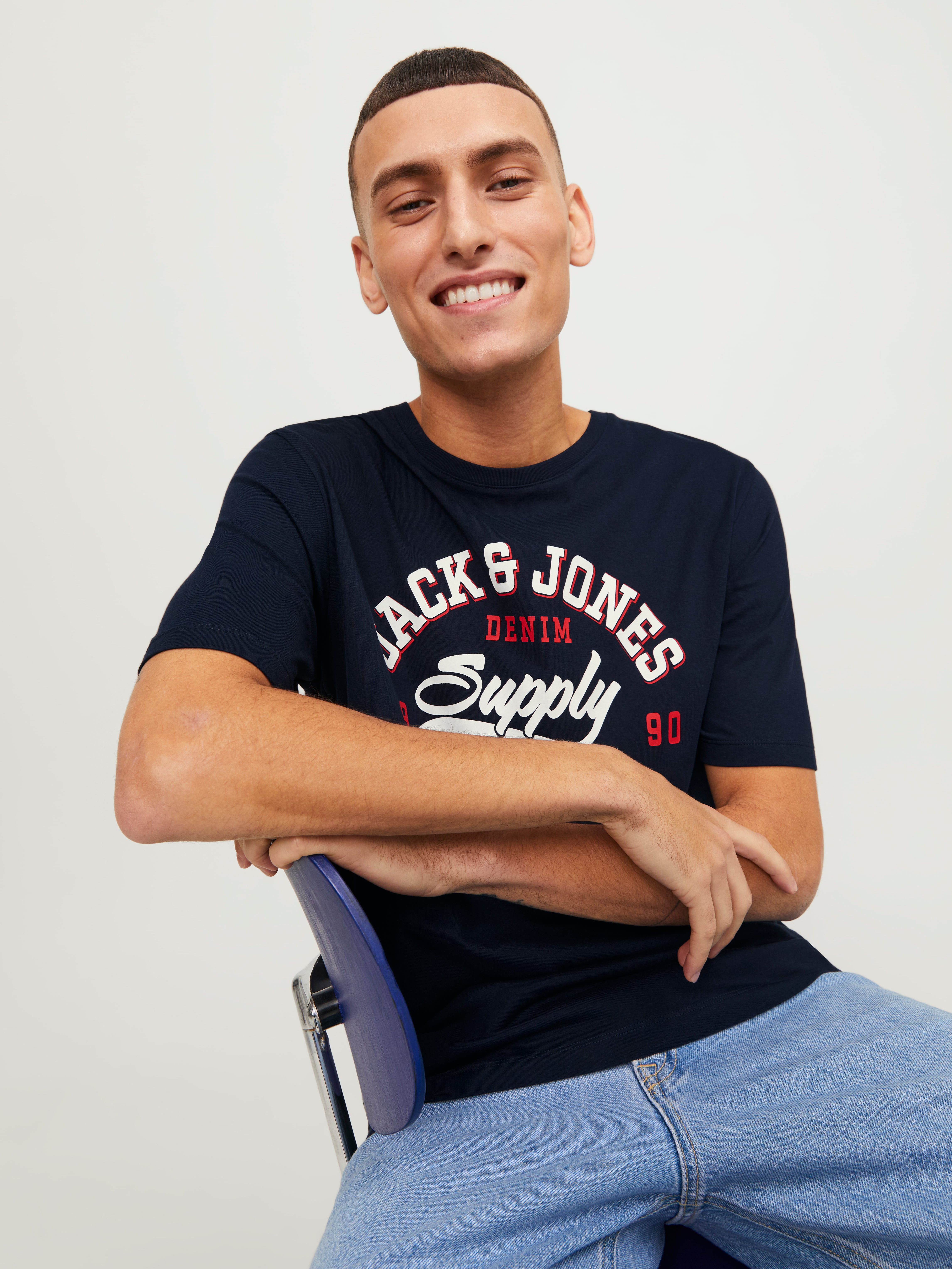 Lot De 3 T-Shirts Jack & Jones - 100% Coton, Col Rond | Basique Homme, Lavable Machine