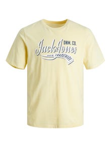 Jack & Jones Logo Pyöreä pääntie T-paita -French Vanilla - 12246690