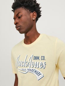 Jack & Jones Logo Rundhals T-shirt -French Vanilla - 12246690