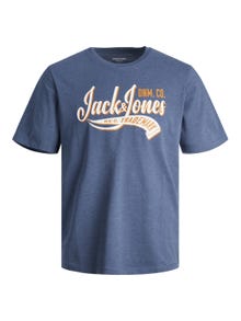 Jack & Jones Logo Crew neck T-shirt -Ensign Blue - 12246690