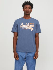 Jack & Jones Logotyp Rundringning T-shirt -Ensign Blue - 12246690