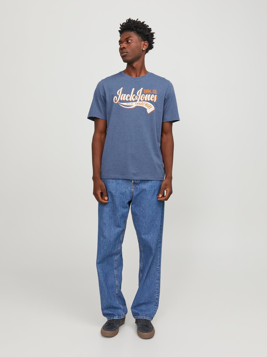 Jack & Jones Logo O-hals T-skjorte -Ensign Blue - 12246690