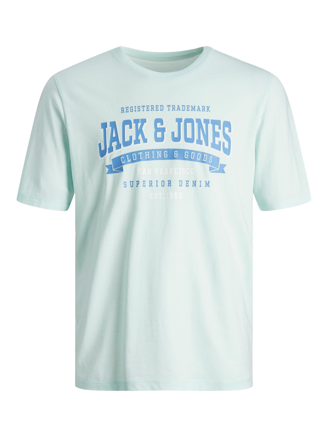 Jack & Jones Logo Rundhals T-shirt -Soothing Sea - 12246690