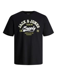 Jack & Jones Logo Kruhový výstřih Tričko -Black - 12246690