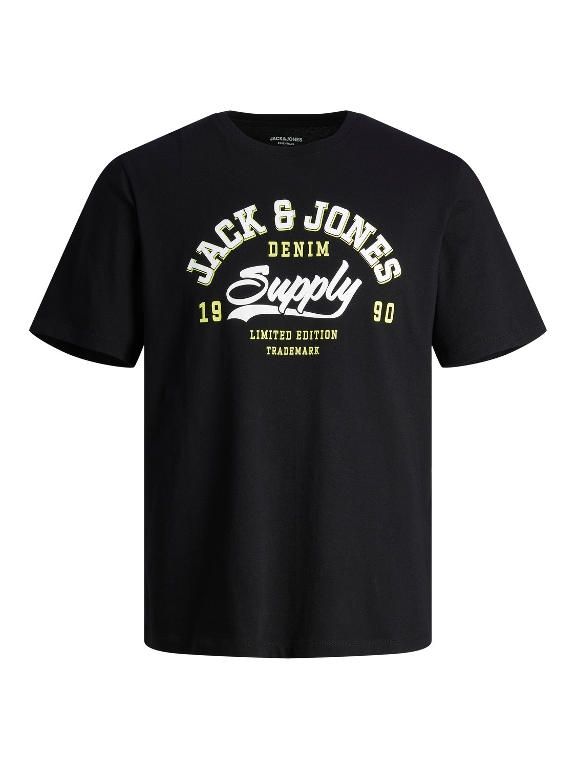 Jack & Jones Logo Ümmargune kaelus T-särk -Black - 12246690
