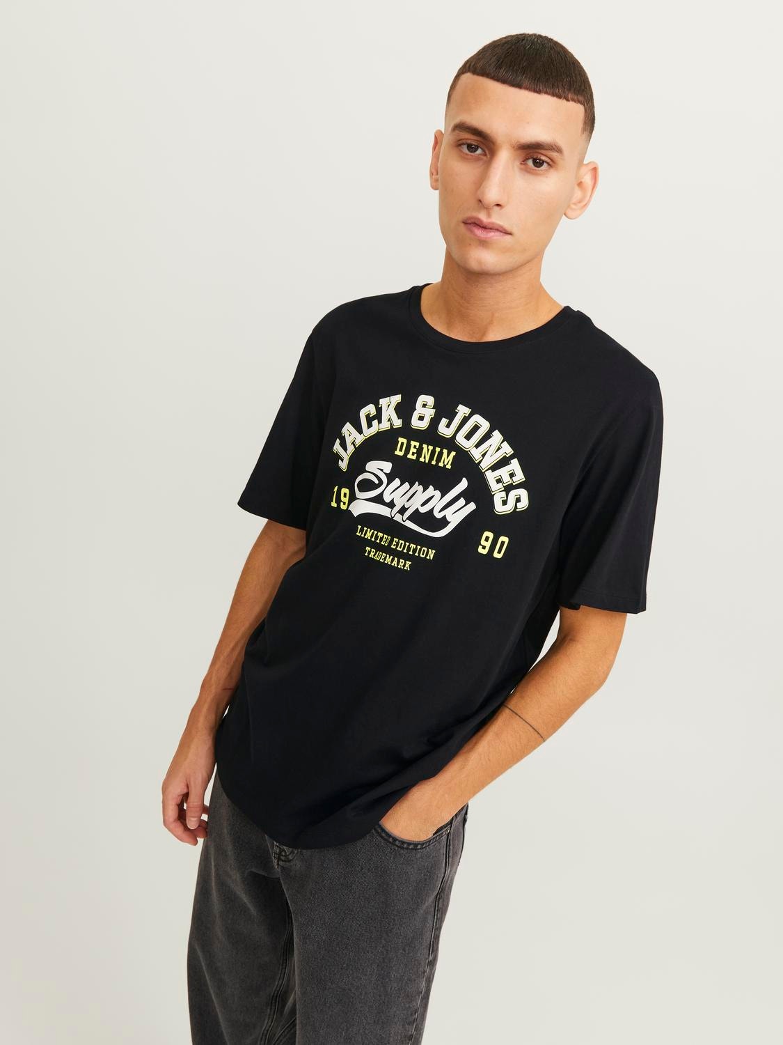 Jack & Jones T-shirt Logo Col rond -Black - 12246690