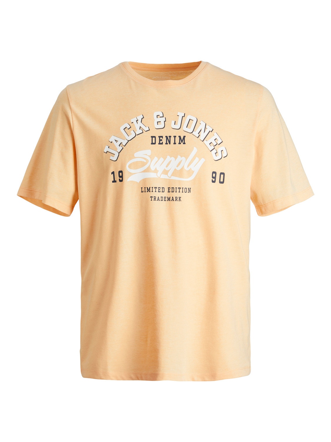 Jack & Jones Logo Crew neck T-shirt -Apricot Ice  - 12246690